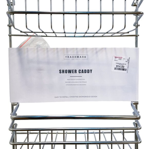 Chrome Shower Caddy Over-the-Showerhead Organizer — Trademark Home NWT - Picture 2 of 6